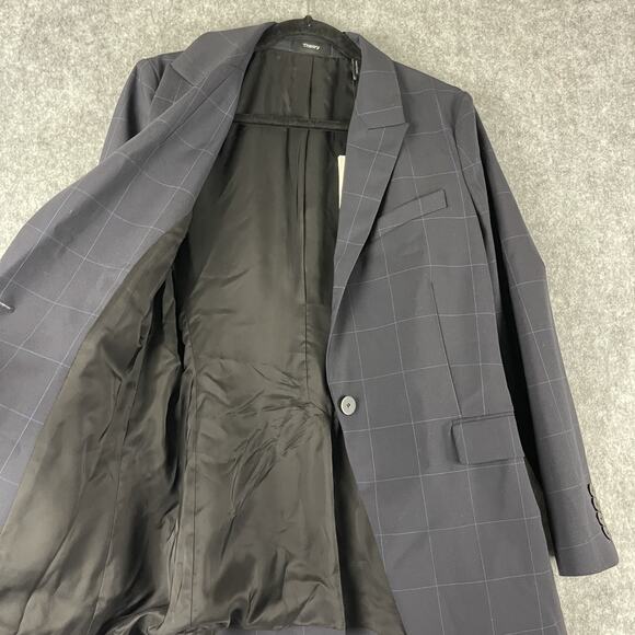 Theory Etiennette B Good Wool Blazer Womens 10 Blue Traceable Grid Career NWT - Picture 4 of 16